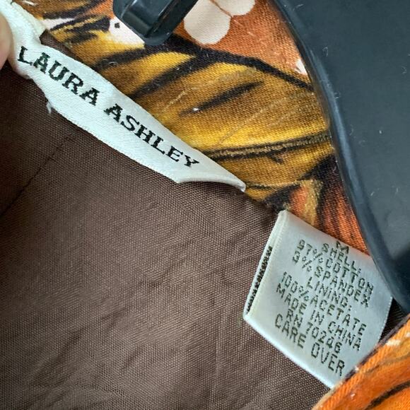 Laura Ashley Floral Blazer Jacket Earthtone Button Up Long Sleeve Size M - Picture 10 of 16